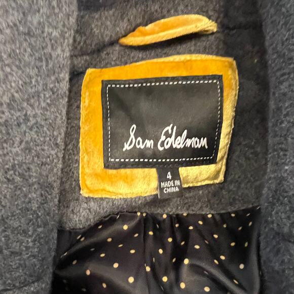 New without tags Sam Edelman Double Breasted Wool Blend Twill Coat Lapel - Picture 11 of 14